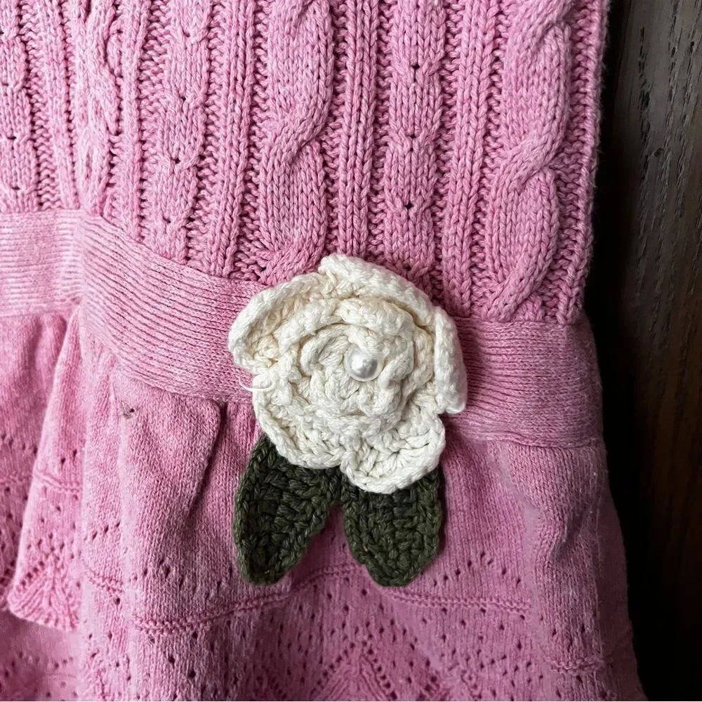 Maggie & Zoe Pink Cable Knit Sweater Dress